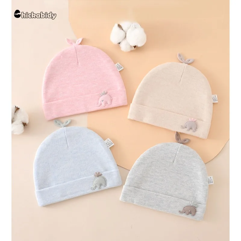 0-6 Months Baby Hats Newborn Beanie Winter Warm Thicker Cotton Soft Elastic Baby Cap for Girls Boys Infant Bonnet Accessories