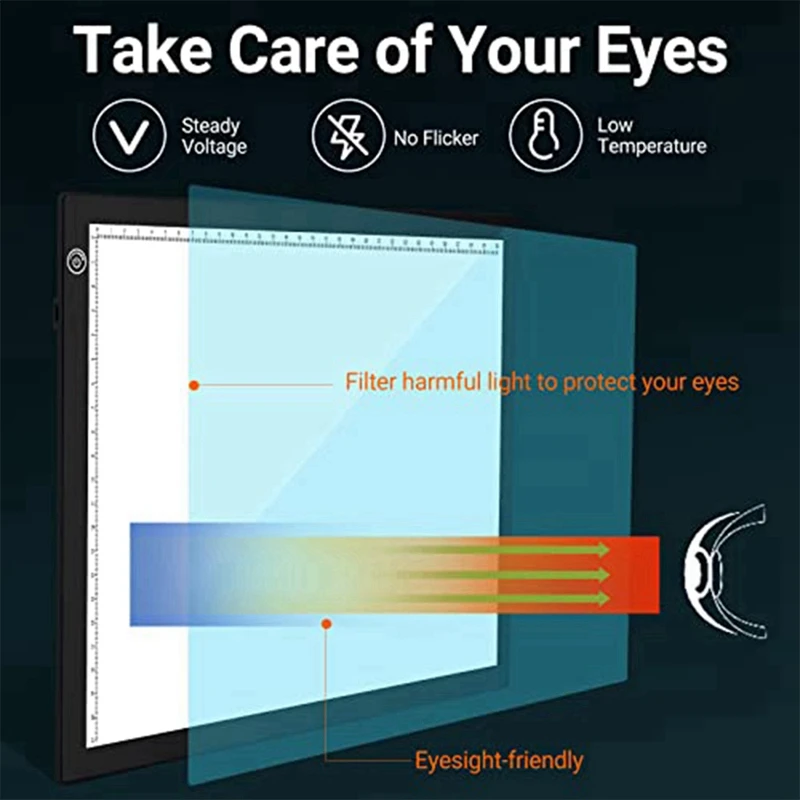 Almohadilla de luz LED A4, almohadilla de dibujo, caja de trazado de brillo ajustable, perfecta para pintura de diamantes, vinilo de deshierbe