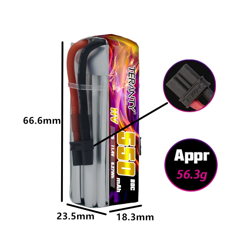 2PCS GNB 1S 2S 3S 4S 6S Max 180C HV LiPo Battery 530mAh PH2.0/XT30U-F Plug For RC Helicopter Quadcopter FPV Racing Drone Parts