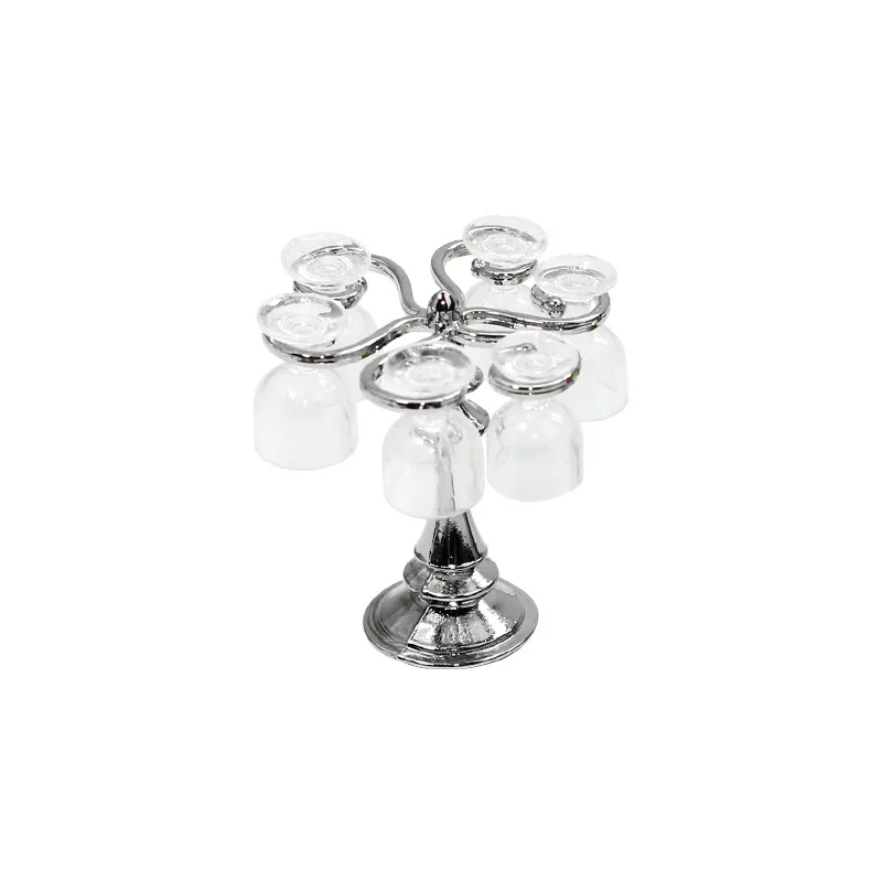 1:12 Poppenhuis Accessoires Miniatuur Bar Scène Simulatie Retro Mini Wijnglas Houder Wijnglas Set Speelhuis Decoratie