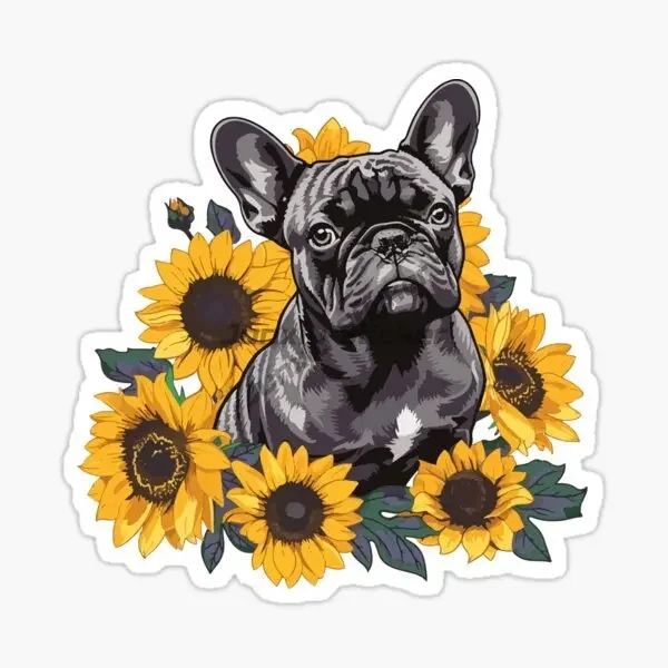 French Bulldog Cute Pets Creative PVC Car Stickers for Car Van Bicycle Window Fridge Helmet Table Wall Decal Customizable Size