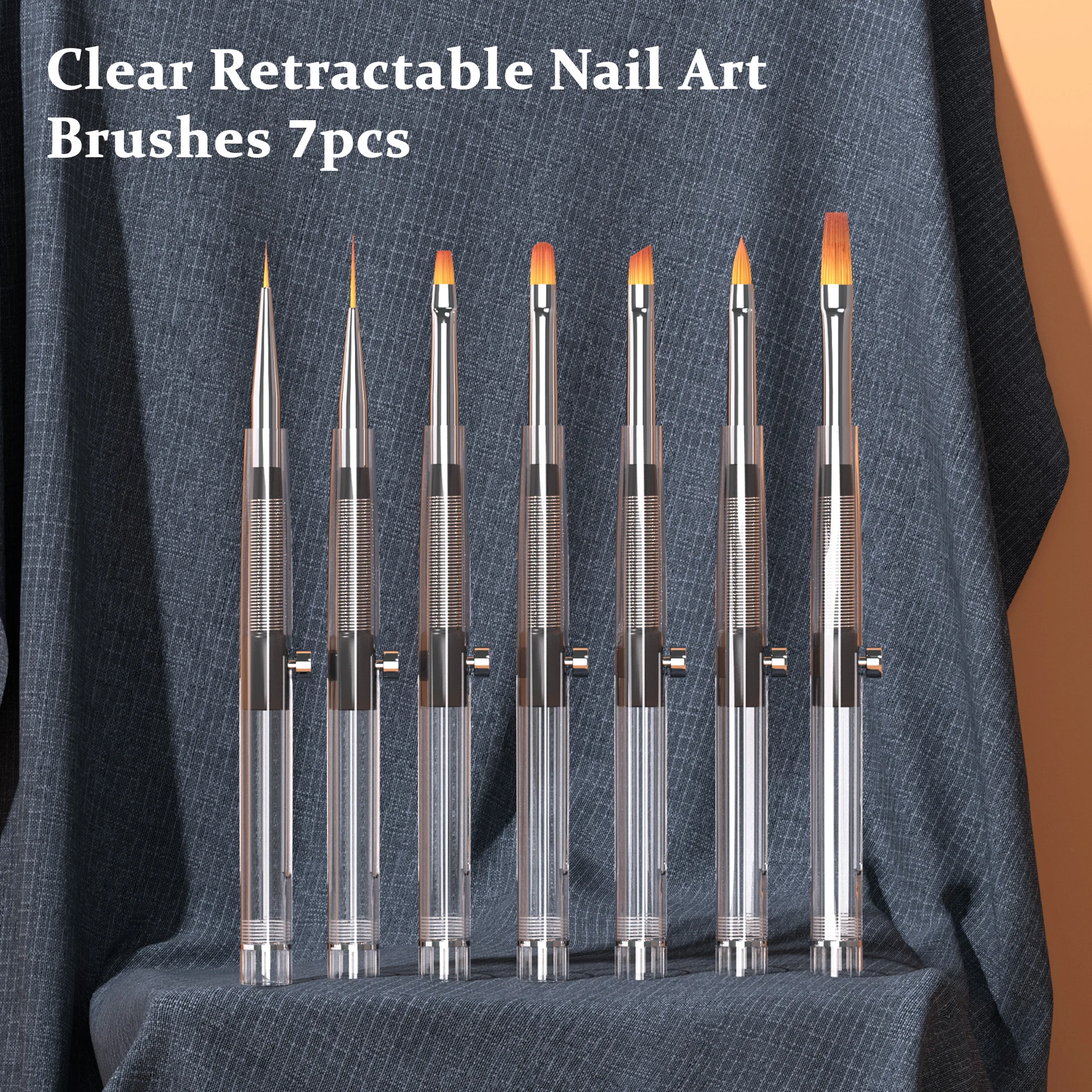 فرشاة فنية تلسكوبية محملة بنابض، تصميم فرشاة تلسكوبية قابلة للفصل، سهلة التخزين، مناسبة لصالونات الأظافر. #1