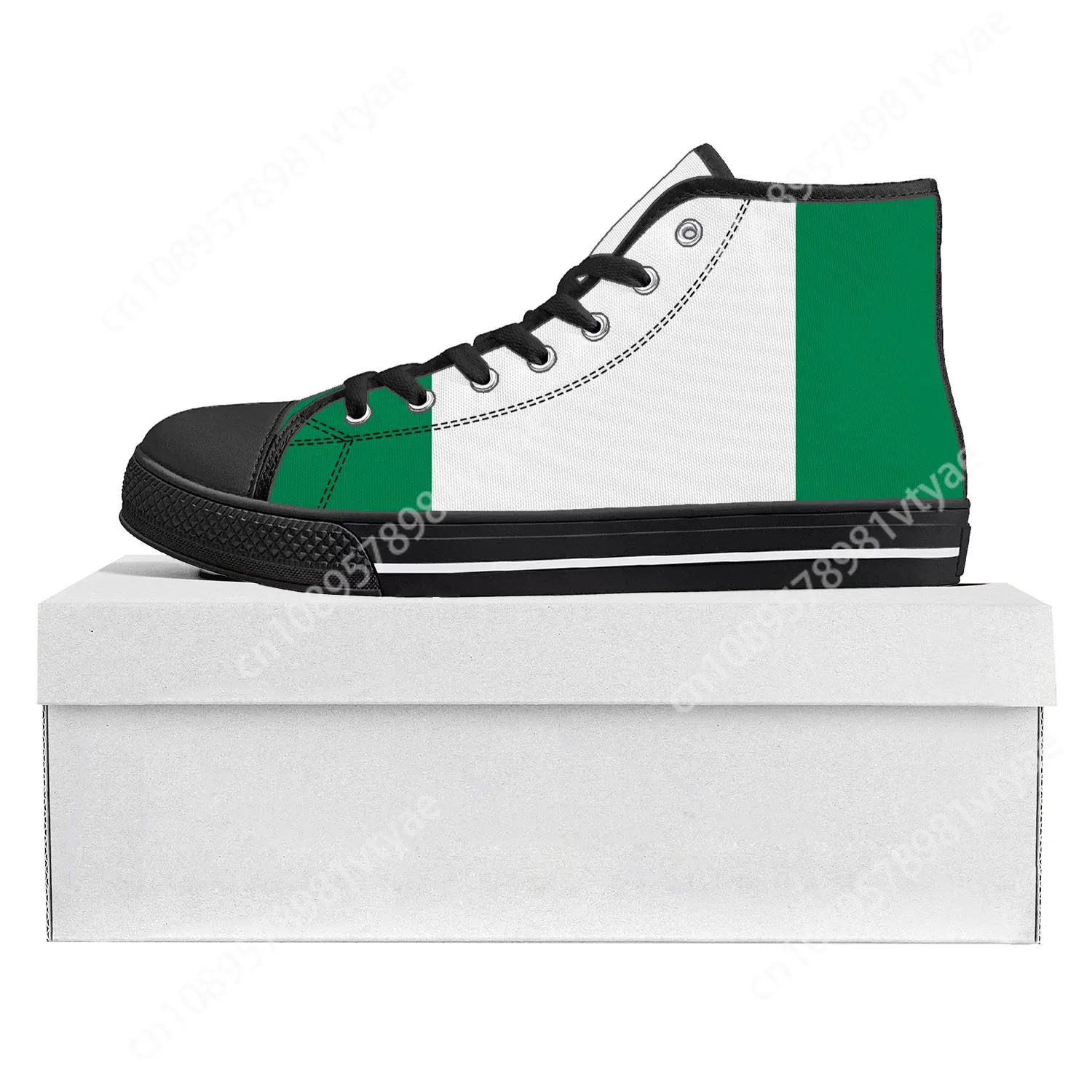 

Nigerian Flag High Top High Quality Sneakers Mens Womens Teenager Canvas Sneaker Nigeria Casual Couple Shoes Custom Shoe