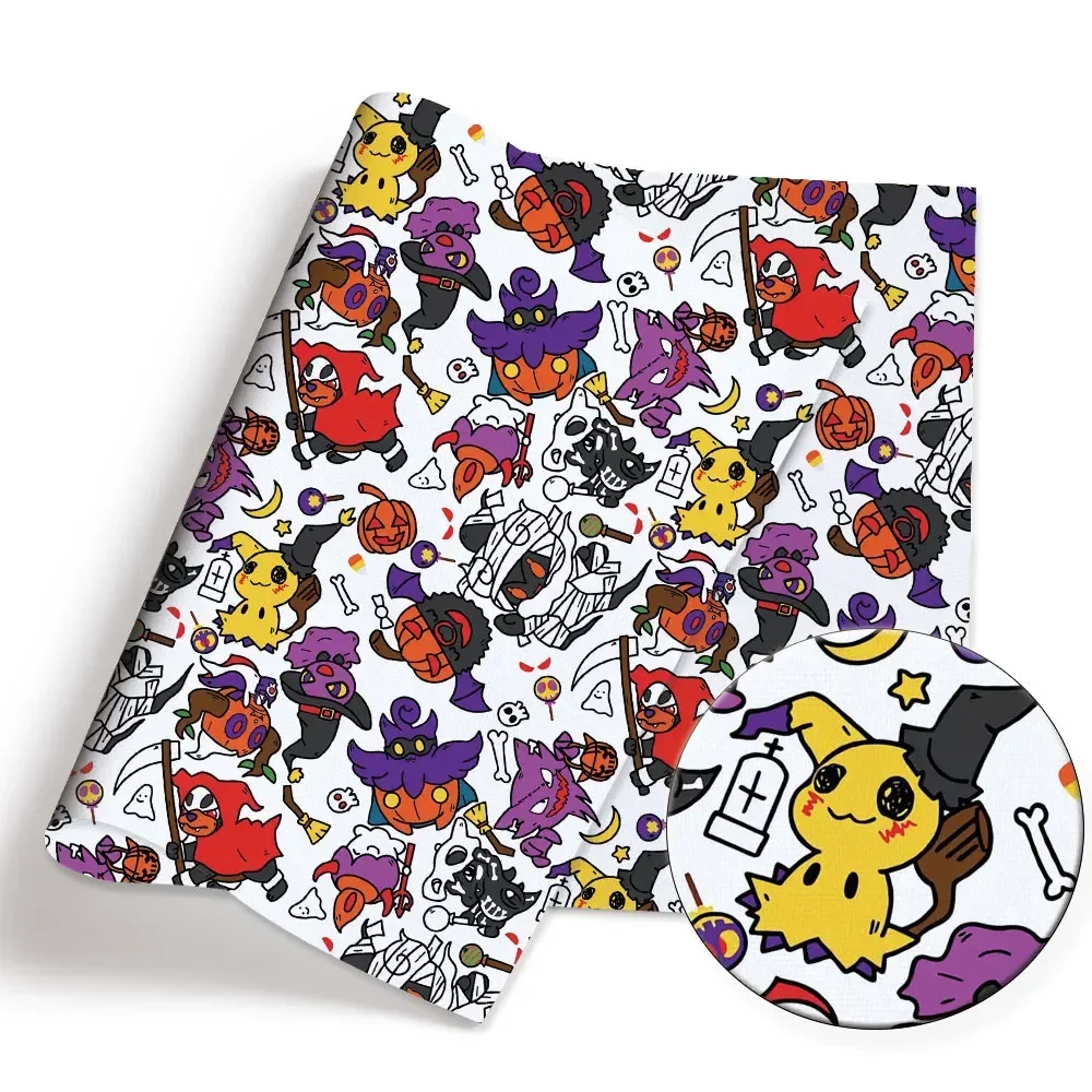 Pokemon Cartoon Fabric140*50cm Handmade Sewing Patchwork Quilting Baby Dress Home Sheet Printed Fabric Fabric Sewing Kids