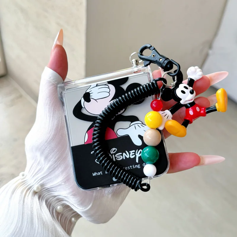 حافظة هاتف ديزني ميكي ماوس أصلية لهاتف سامسونج جالاكسي ZFlip 3 4 5 6 7 zflip3/4/5/6/7 FE z لعبة قابلة للطي غطاء مقاوم للصدمات