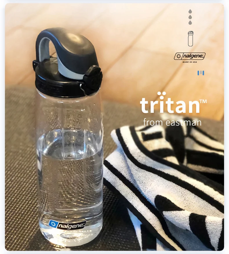 Nalgene 700ml Trinkflasche mit Klappverschluss, robuste Tritan-Sportflasche, auslaufsicher, geeignet für Camping, Wandern, Fitness, Reisen – Detail 4