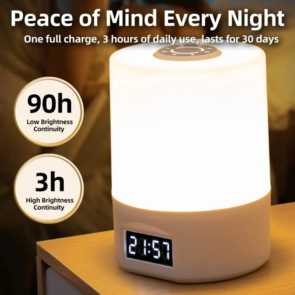 Lâmpada de mesa led regulável com economia de energia, controle de toque, controle remoto, luz noturna, carregamento usb, três cores, lâmpada de cabeceira, leitura