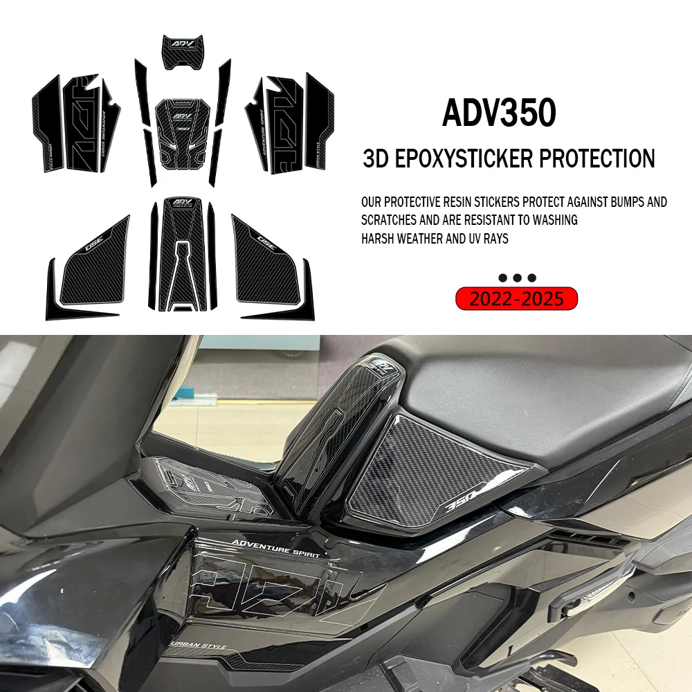 

Для ADV350 Защитная накладка на бак 2022-2025 Аксессуары для мотоциклов adv 350 Тест на туннель 3D наклейки из смолы