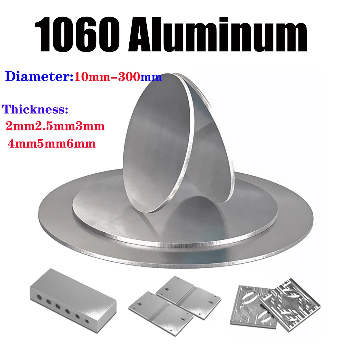 

1060 Metal Aluminum Disc Heat Dissipation Plate Aluminum Sheet Aluminum Alloy Plate Zero Cutting Laser Cutting Thickness2~6mm