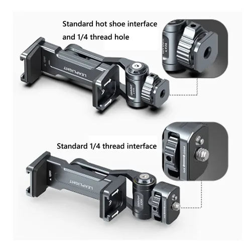 LEAPLIGHT 카메라 핫슈 휴대폰 거치대 모니터 삼각대 어댑터, 1/4 NATO/콜드 슈 포함, 삼성 마이크 라이트, 아이폰 16 15 14 13 12 