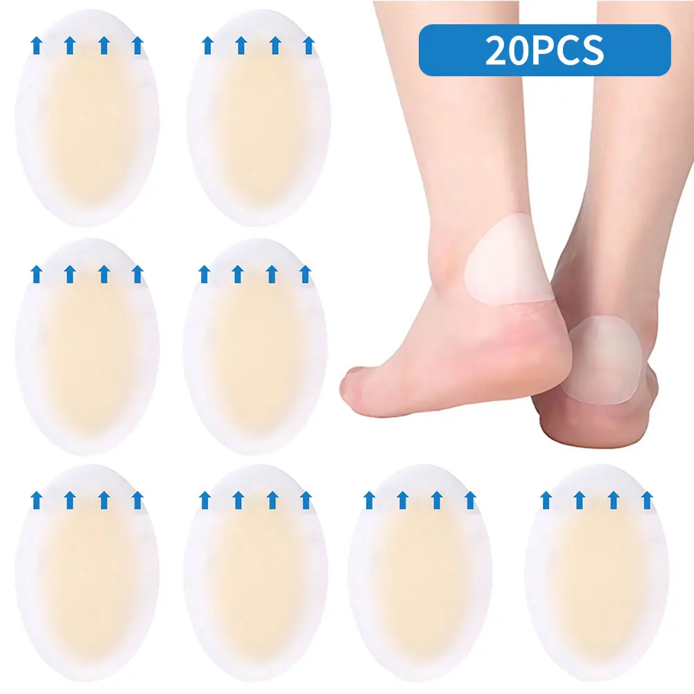 20/10 Stuks Anti Slip Hak Kussens Pads Anti-Slip Inzetstukken Hydrogel Voet Patch Ovale Hak Stickers Vrouwen Mannen Voet Hak Zorg Beschermer