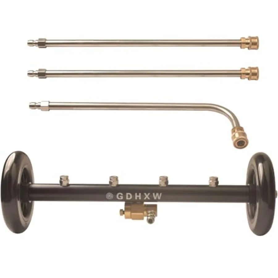 

Двухфункциональная насадка для чистки днища автомобиля 16 дюймов, водяная щетка для мойки высокого давления с 4 насадками, насадка для мойки днища автомобиля, 3 удлинителя