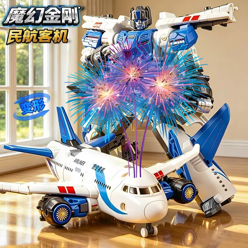 Mech Warrior Mecha Aircraft Model Transformation Action Figure Robot Toys Transport Aircraft High-Speed Train Deformation Toys