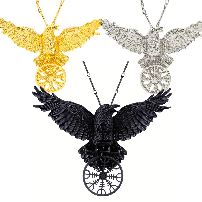 

Goth Crow Necklace Man Woman Halloween Cosplay Jewelry Darkness Pendants Necklaces Gothic Accessories collares