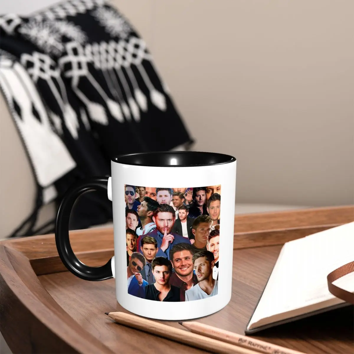 Jensen Ackles Photo Collage Mug Funny Ceramic Coffee Cups Tea Mugs Milk Cup Drinkware Gifts for Friends