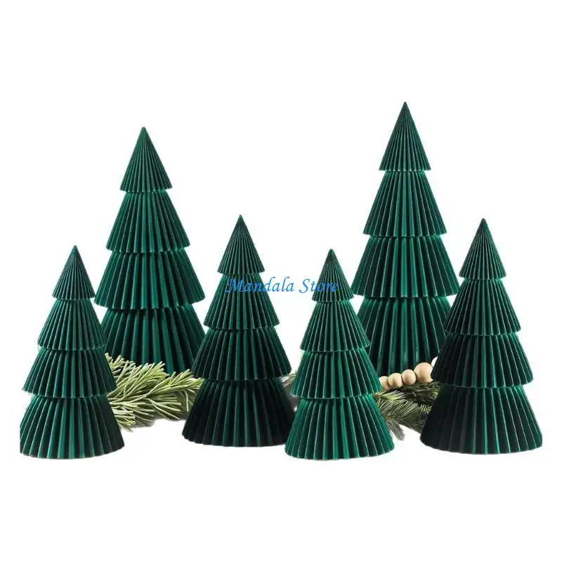 

U2JC 6PCS Artificial Velvets Christmas Tree Figurines Decors Tabletop Ornaments Holiday Party Photo Background Props Supplies