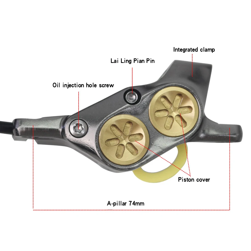 AKANTOR XT 4 Piston Mountain Bike Hydraulic Disc Brake Set Oil Pressure Brakes 850/1500mm Four Piston Ultralight MTB Calipers