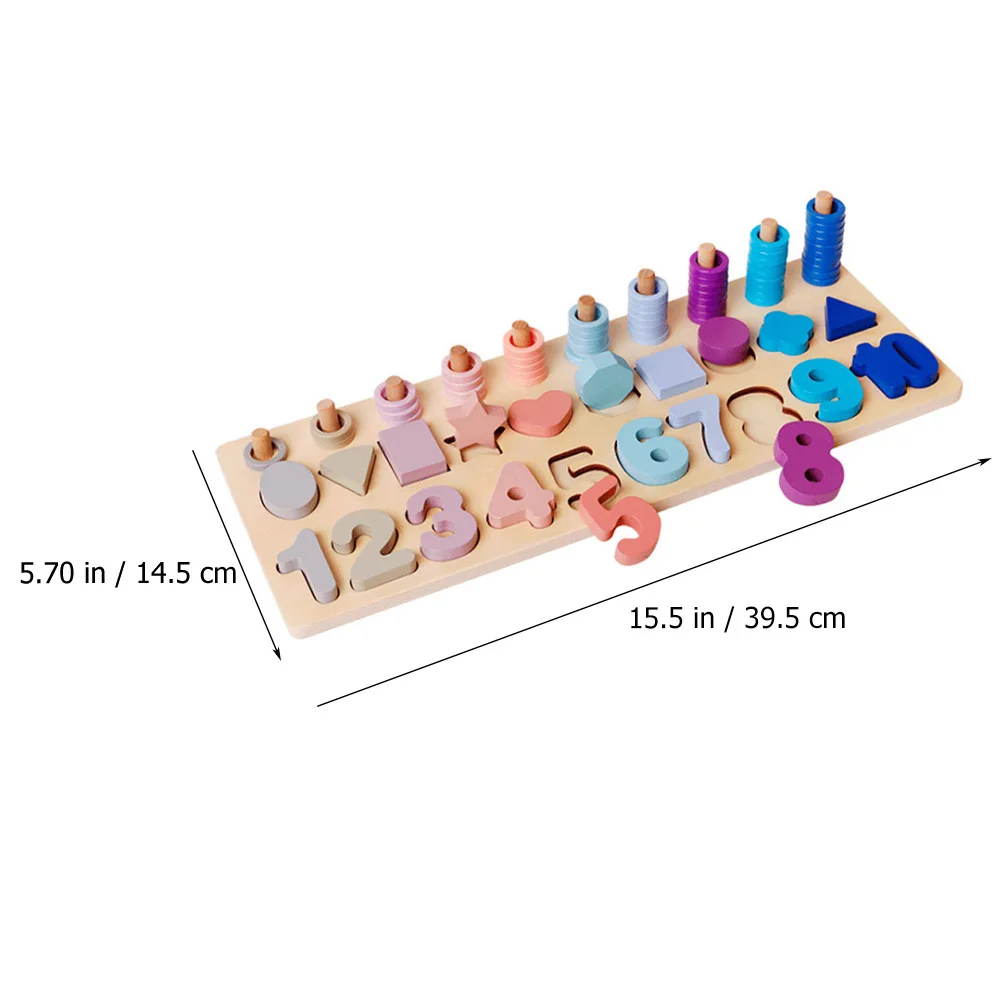 1 ชุดกระดานจับคู่รูปทรงตัวเลขมอนเตสซอรี่ปริศนาไม้เกมการศึกษาสำหรับเด็กวัยหัดเดินการพัฒนาความรู้ความเข้าใจมือและตา