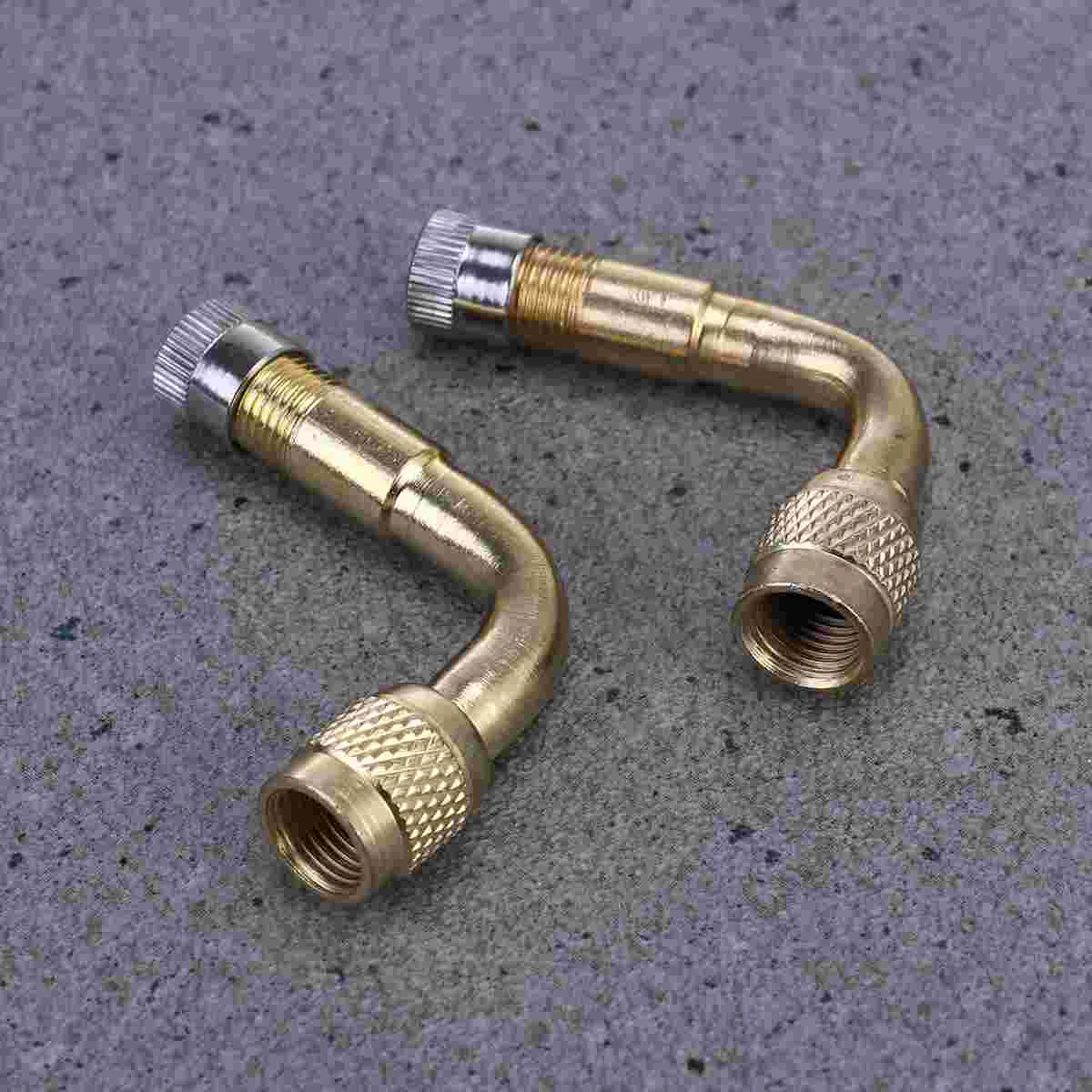 2 Pcs Wheelbarrow Wheels 90 Degree Stem Motorcycle Extension Adapter Brass Air Valve Schrader