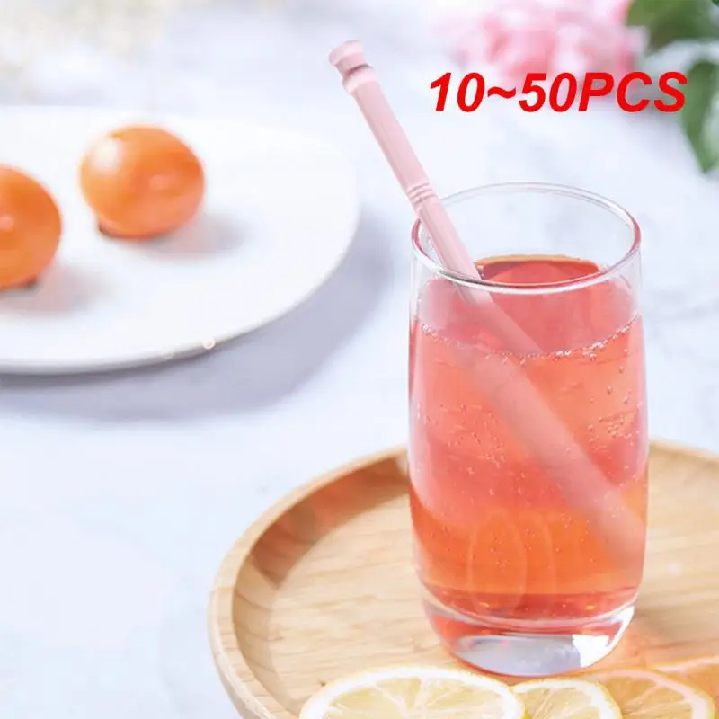 10~50PCS Mug Straws Long Flexible Food Grade Silicone Colorful Party Bar Accessories Childrens Supplementary Straw Reusable