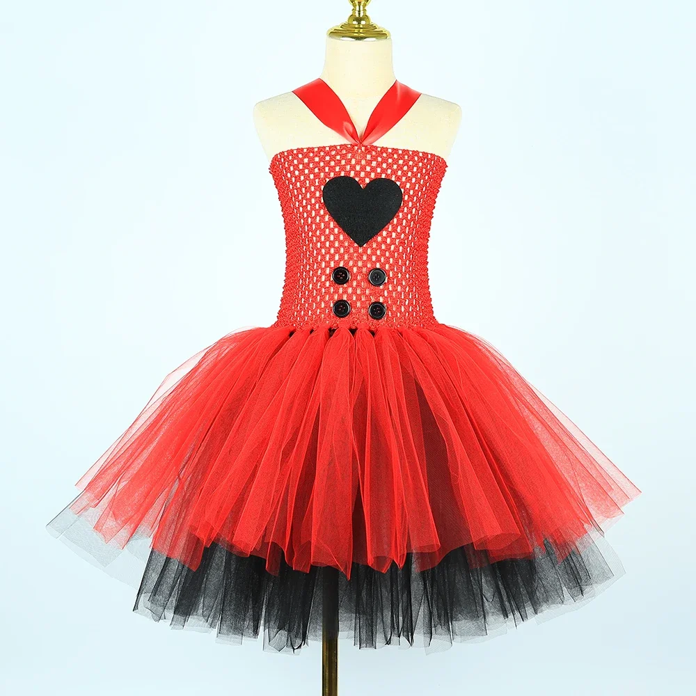 Anime Charlie Morningstar Tutu Dress Red Black Girls Hazbin Hotel Cosplay Costume Outfits for Kids Carnival Halloween Clothes