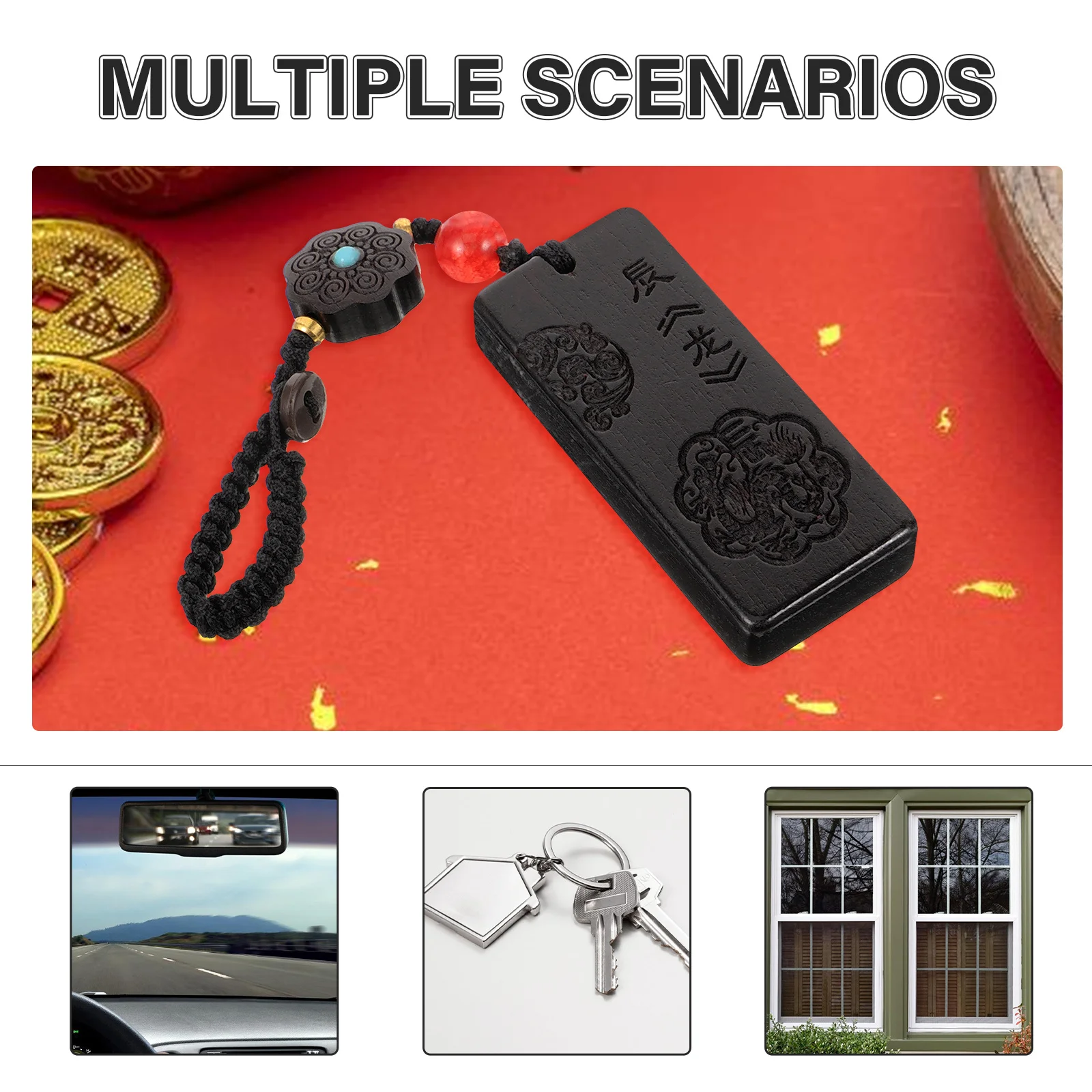 

Zodiac Dragon Keychain Pendant Wood Handcrafted Chinese Style Car Bag Hanging Decoration Lucky Wealth Spring Festival Ornament