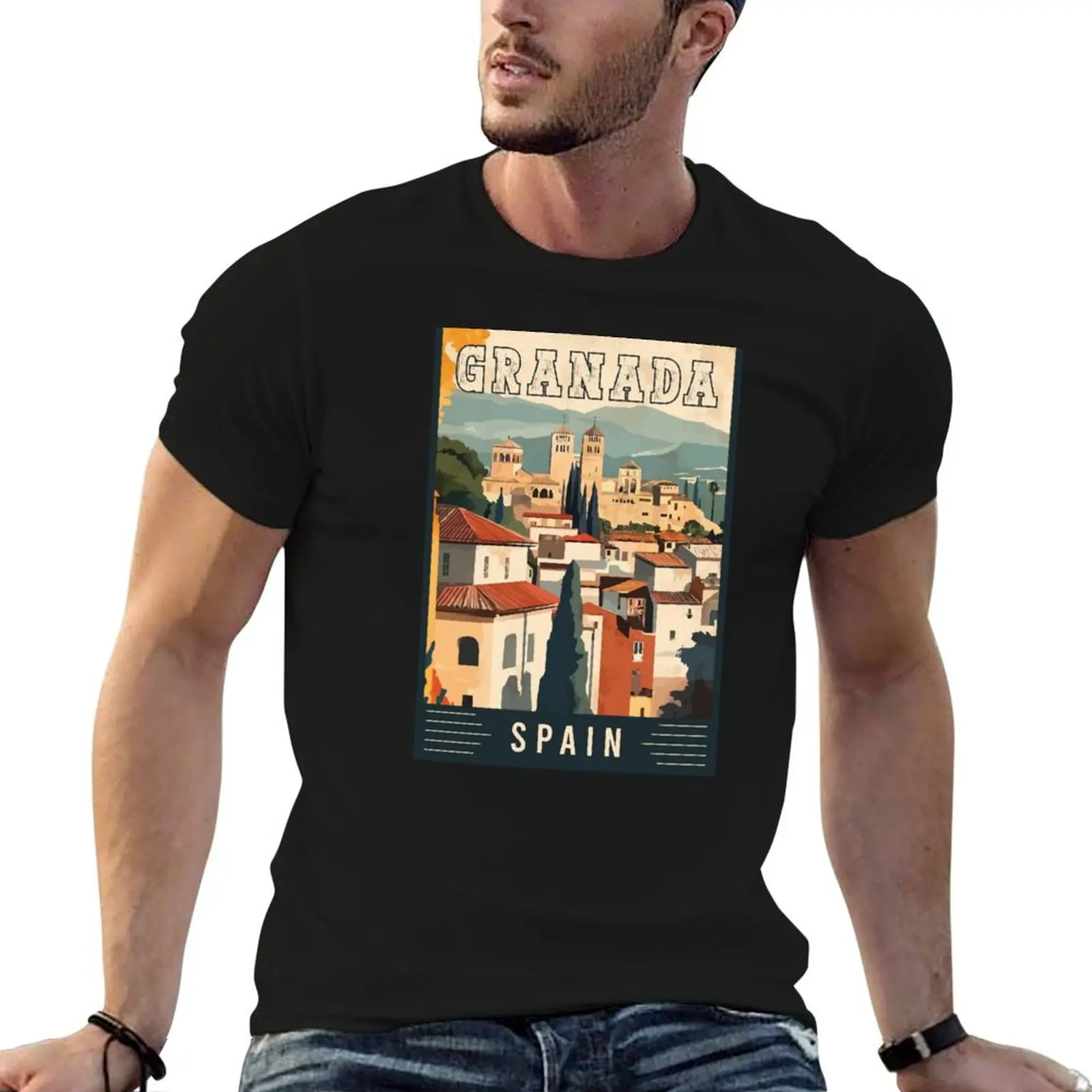 

Experience Granada in Spain Beauty of Alhambra and Andalusia - Travel Art T-Shirt man tshirt t shirt man designer T-Shirt