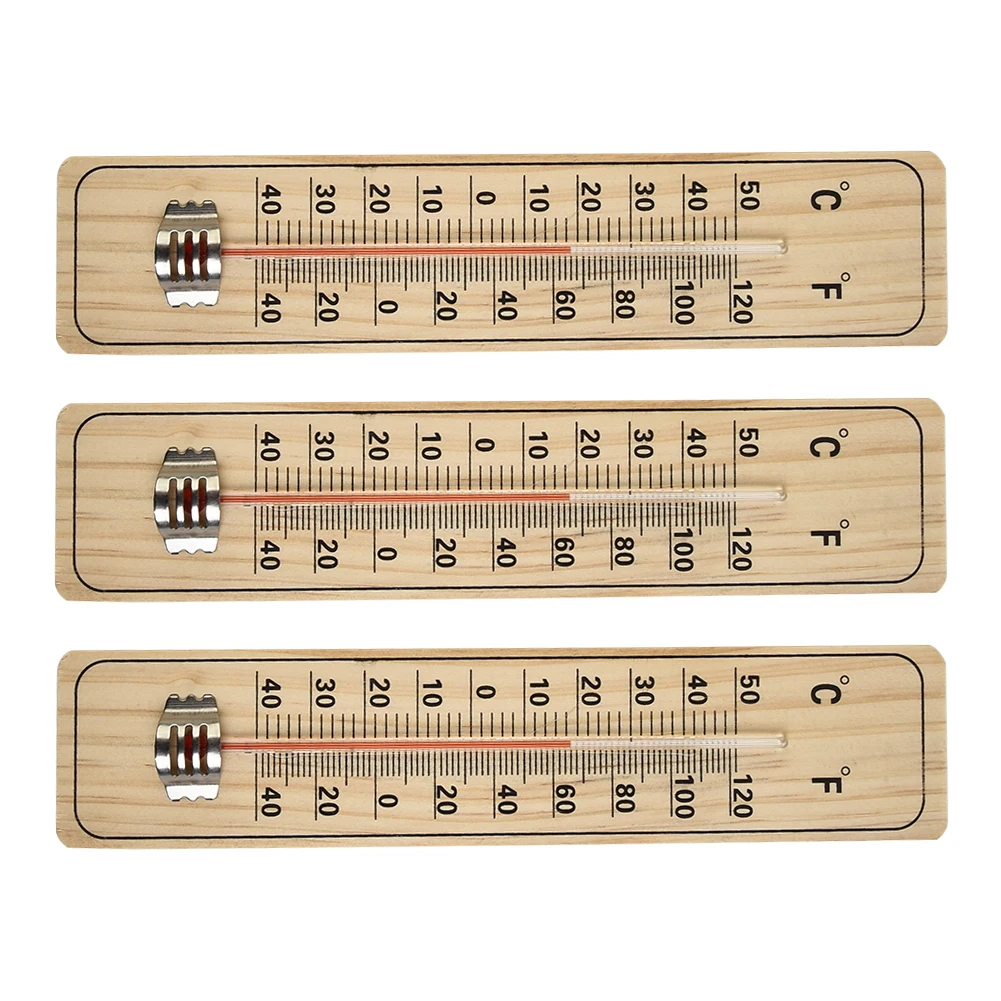 Garden Décor Wooden Thermometer Home Yard Analogue Thermometer Portable Reliable Wooden 3PCS Garden Thermometer