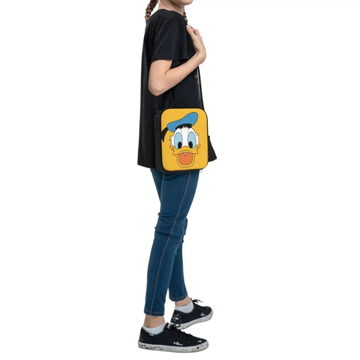 Custom Happy Donald Duck Insulated Lunch Tote Bag for Women Cartoon Anime Thermal Cooler Food Bento Box Outdoor Camping Travel