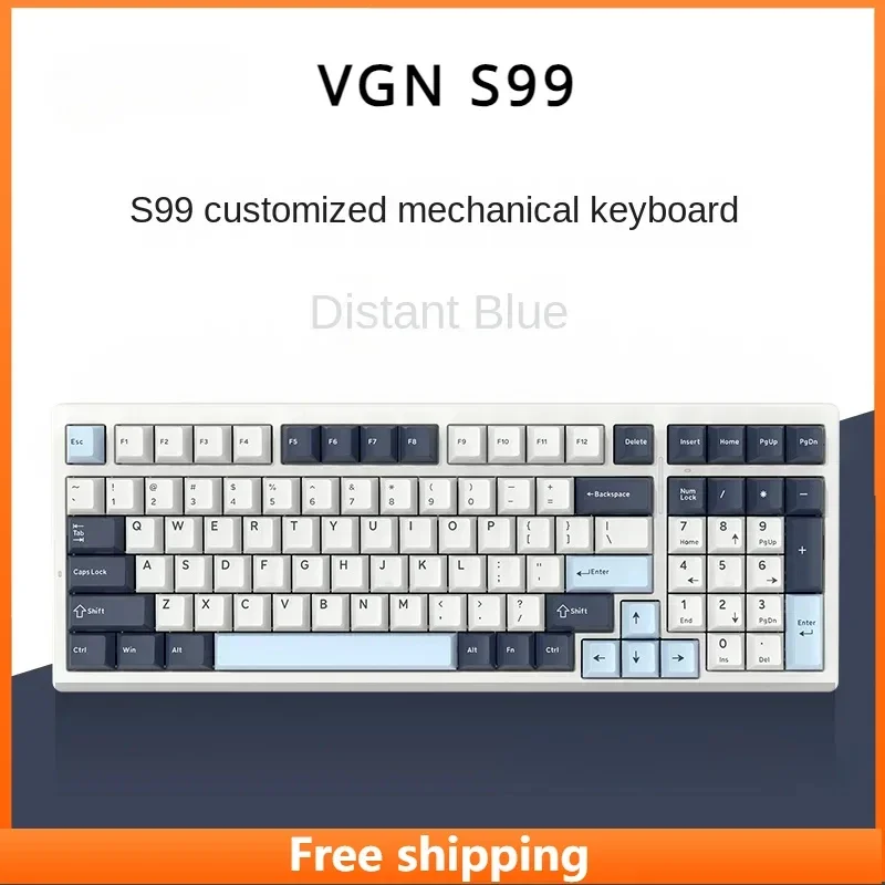 

S99 Bluetooth Wireless Mechanical Keyboard 99 Keys Three-mode Mechanical Keyboard Ergonomic GASKET Structure Customized Keyboard