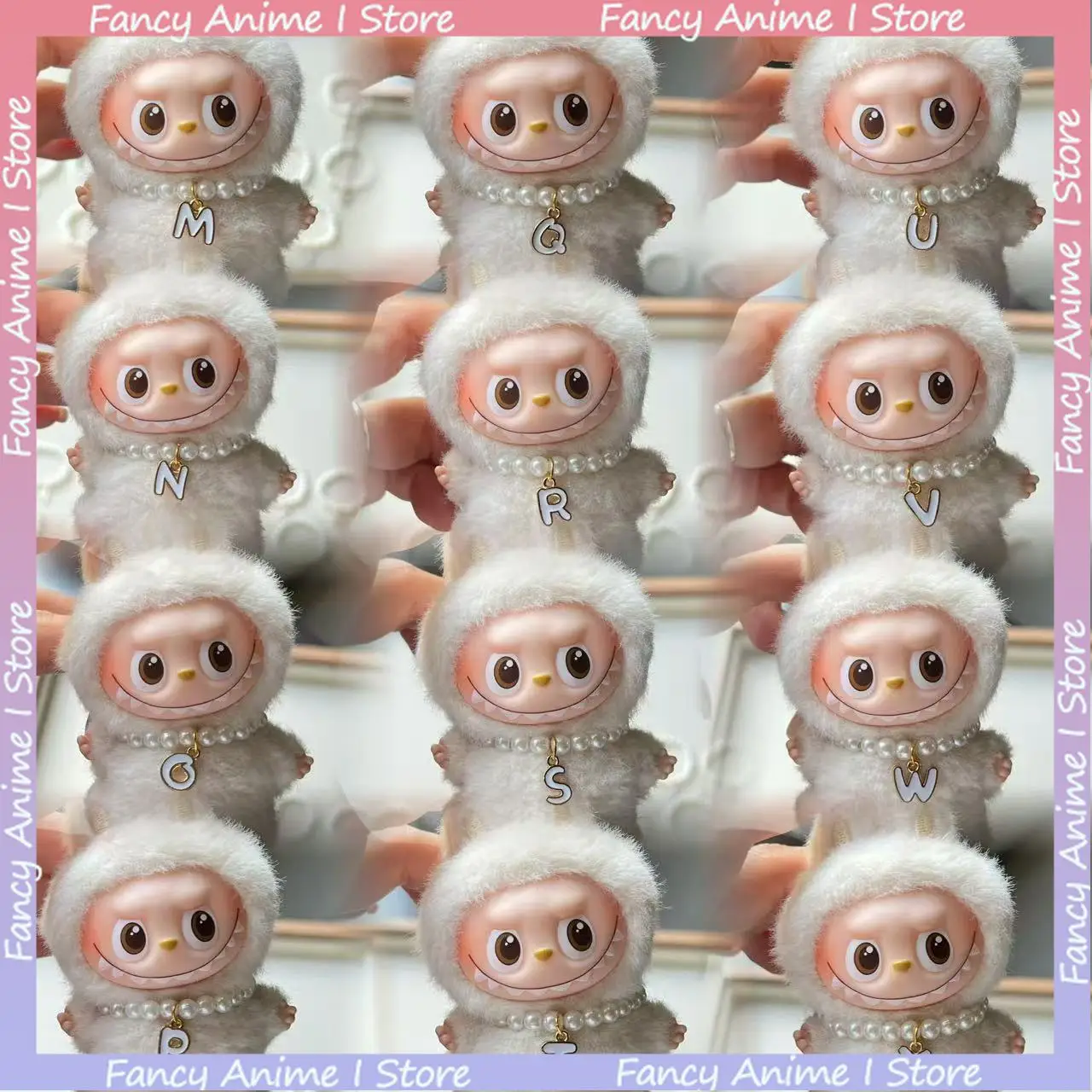 For Mini 4.0 Labubu Pendant Accessories Letter Pearl Necklace for Love Series Doll Clothes Accessories