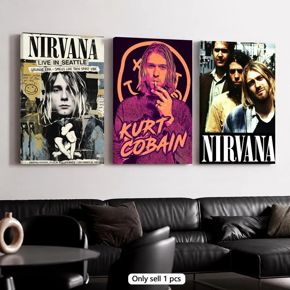 Legendary Band N-Nirvana Framed Wall Painting Canvas Poster Wooden Stretcher Frame Inner Frame Kit for Wall Art Painting