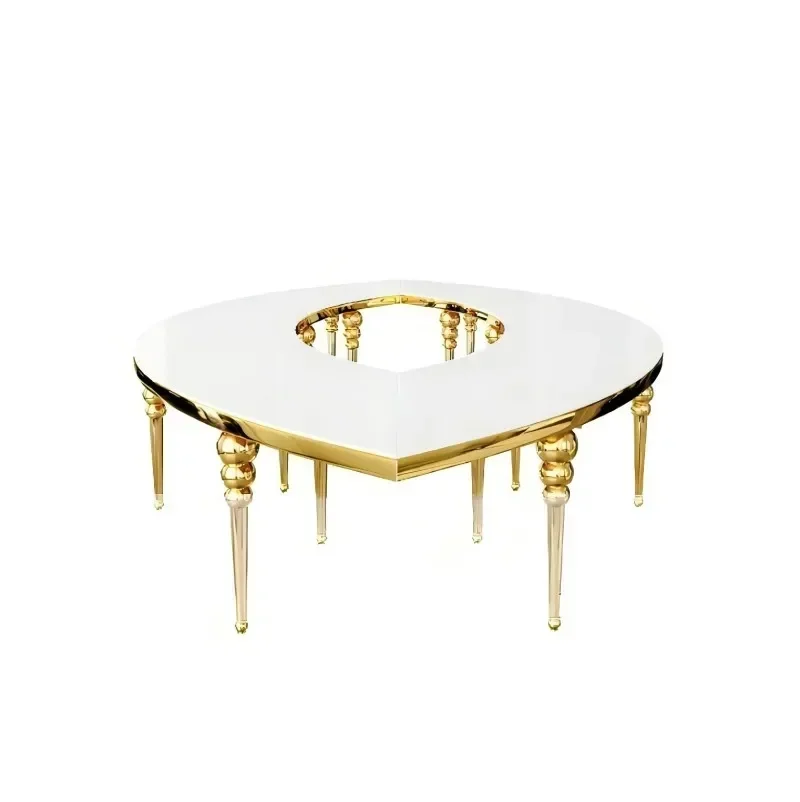 

Luxury modern oval glass furniture wedding dining table for hotel party wedding and outdoor dining
