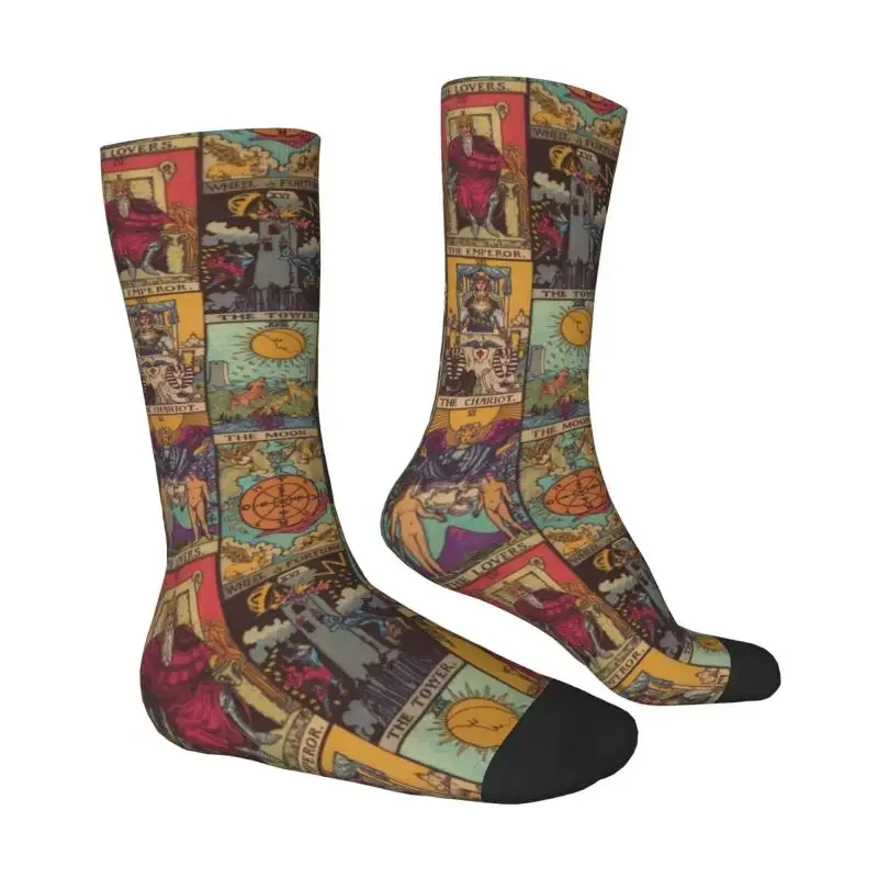 Vintage The Major Arcana Of Tarot Men Women Crew Socks Unisex Occult Witch Spiritual Spring Summer Autumn Winter Dress Socks