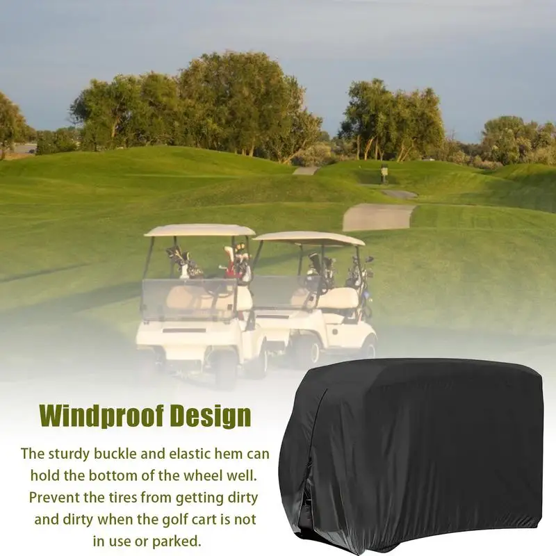 Golf Cart Covers 4 Passenger Waterproof Golf Cart Rain Cover for Most Golf Cart All-Season Protection Golf Cart Accessories