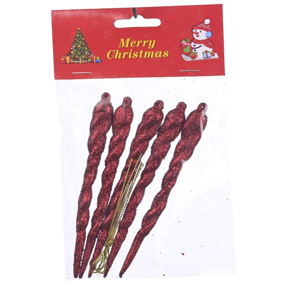 5pcs Christmas Simulation Ice Xmas Tree Hanging Ornament Winter Party Simulation Ice Christmas New Year Home Decoration 2026