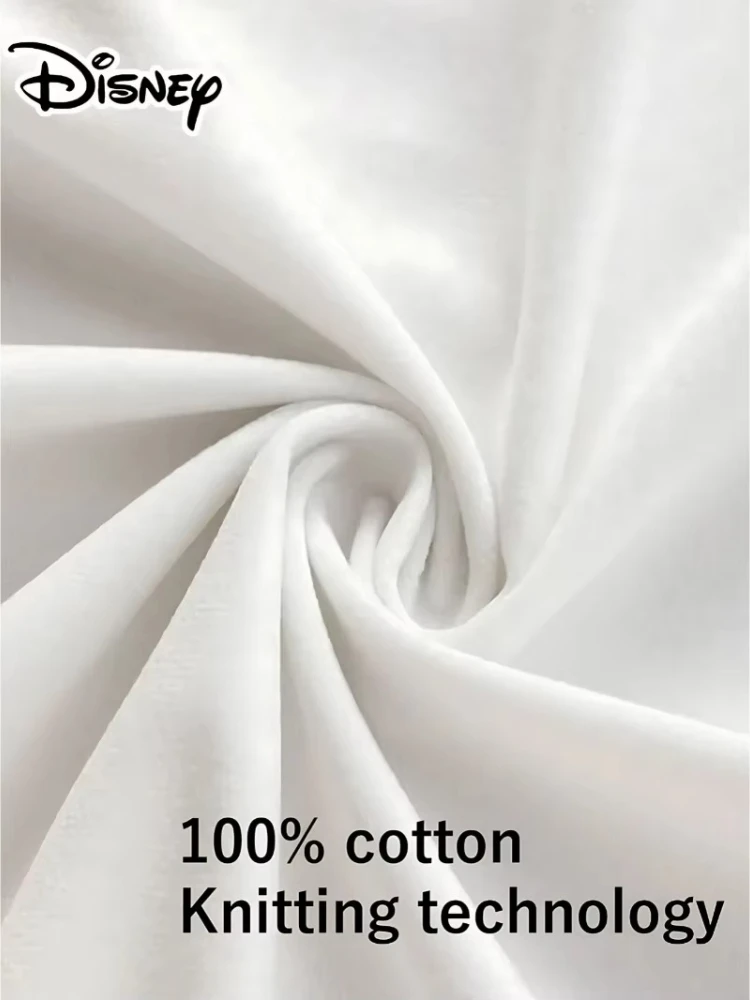 فستان ديزني 2026 الجديد ميكي وميني ماوس مطبوع عليه رسومات جرافيك للرجال والنساء برقبة دائرية مريح مقاس كبير وأكمام قصيرة