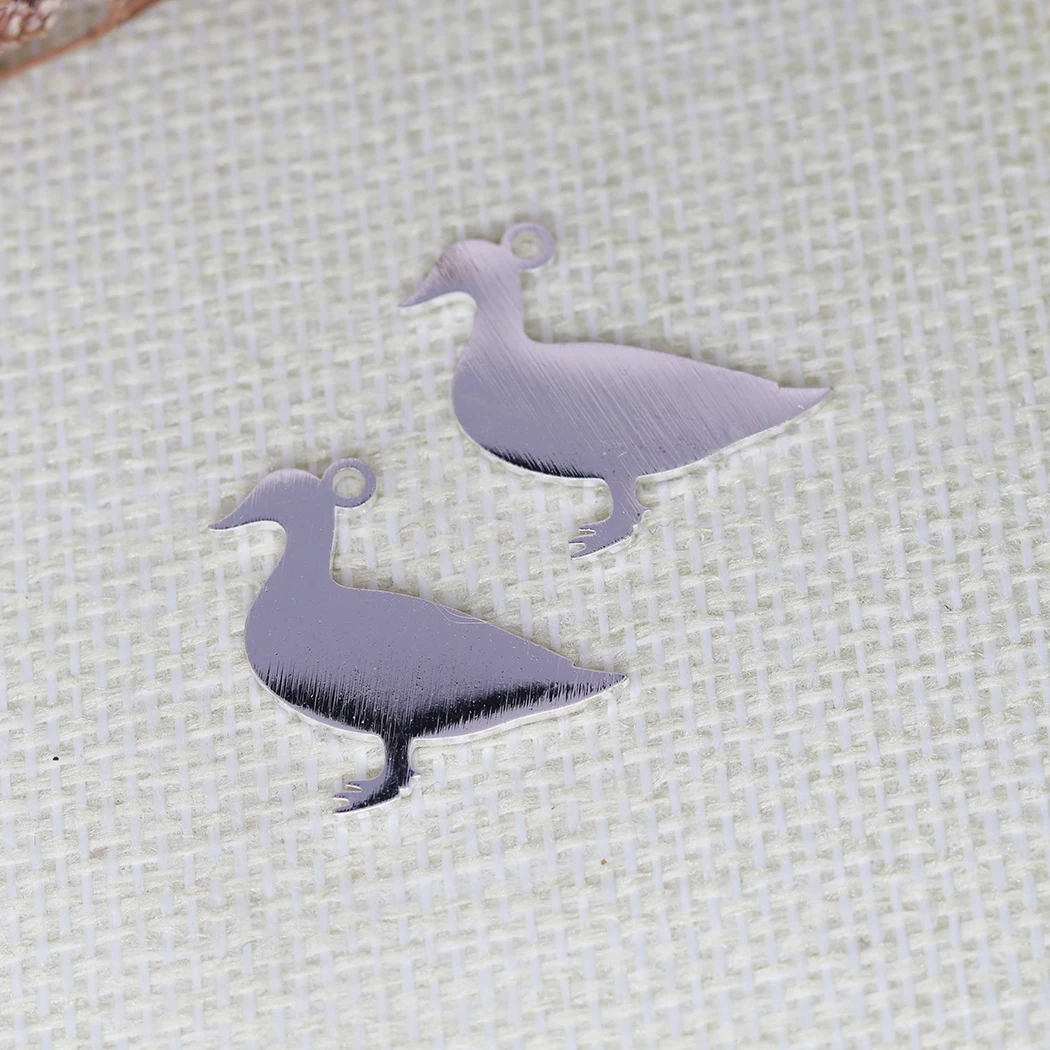 5PCS Lovely Animal Duck Pendant DIY Stainless Steel Gift For Women Men Charm Pendant For Bracelet Jewelry Findings