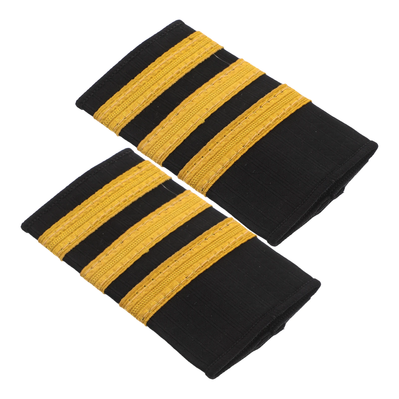 

1Pair Captain Pilot Epaulettes Indian Silk Shoulder Boards Three Gold Stripes Airline Uniform Costume Cosplay