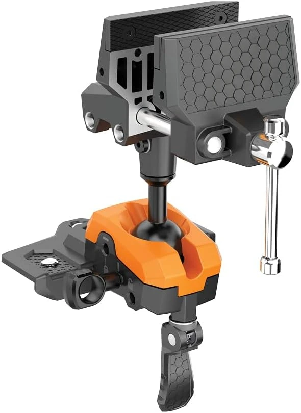 360° Articulating Bench Vise Made From Steel & Cast Aluminum w/ 8-Position Locking Ball & Socket