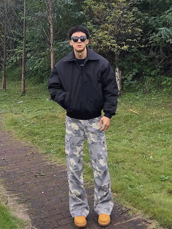 ort Flight Jaet Cotton Coat Men Winter American Sle Stand Collar Baseball Clothes Haome Cotton Men Outerwear