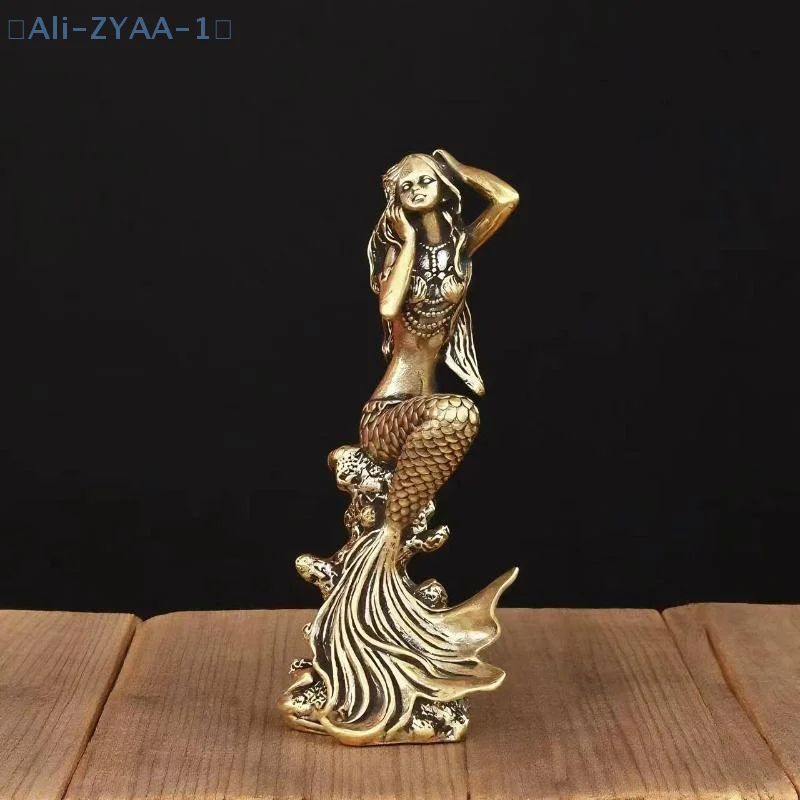 【ZYAA-1】Mini Messing Meerjungfrau Figur Märchen Charakter Meerjungfrau Prinzessin Statue Kreative Heimdekoration