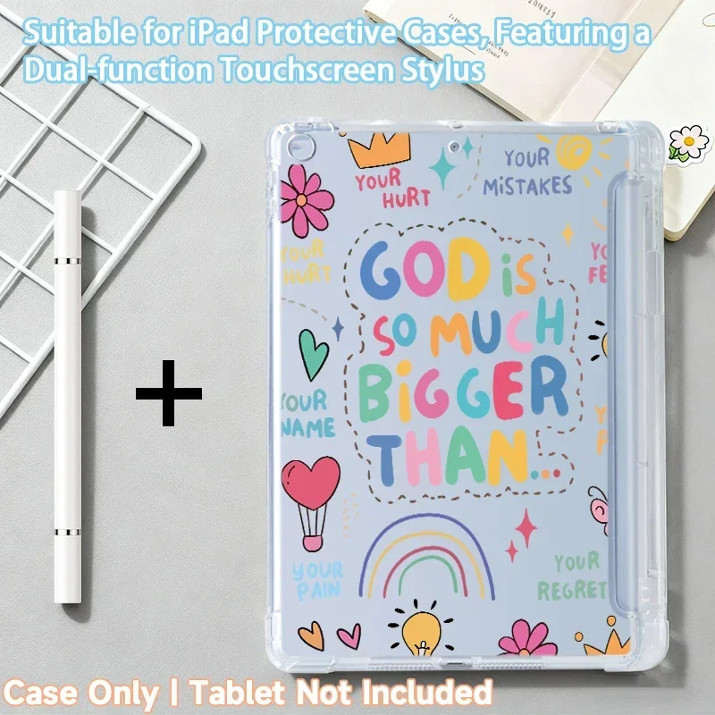 Suitable for iPad single shell with dual-head stylus，with pen slot，iPad11 A16 Pro11/Air13 mini 10.2/10.5/10.9 M3 Protective case