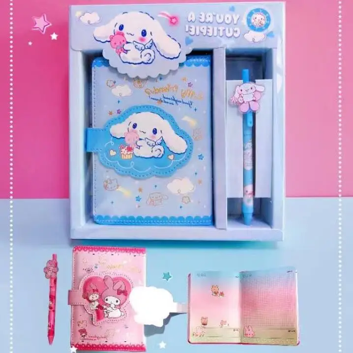 

Sanrio Hello Kitty Notebook Gel Pens Kuromi Cinnamoroll Notepad Daily Weekly Agenda Planner Stationery Set Office School Supplie