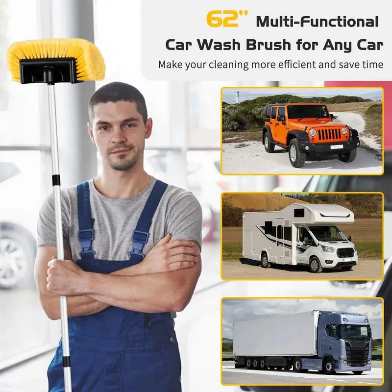 

Щетка для мойки автомобиля с длинной ручкой, выдвижной инструмент для автоматической подметания, противоскользящая мягкая щетка для мойки автомобиля для слепых пыли, потолочного вентилятора RV