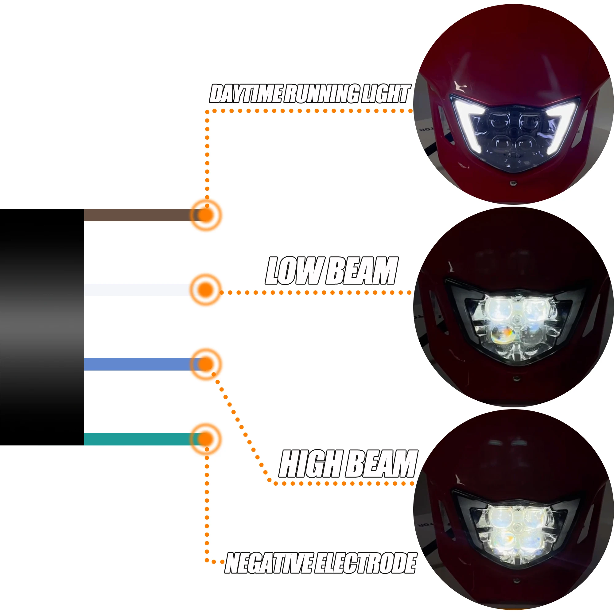 Motorcycle LED Headlight Fairing for Yamaha WR250F WR450F YZ250F YZ450F 250F 450F MX Enduro DirtBike LED Headlamp Modified Parts - view 6