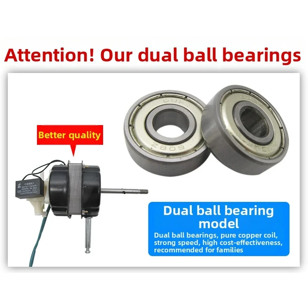 220V Copper Coil Fan Motor 16 Inch with Dual Ball Bearings Designed for Floor Stand and Table Fan Applications