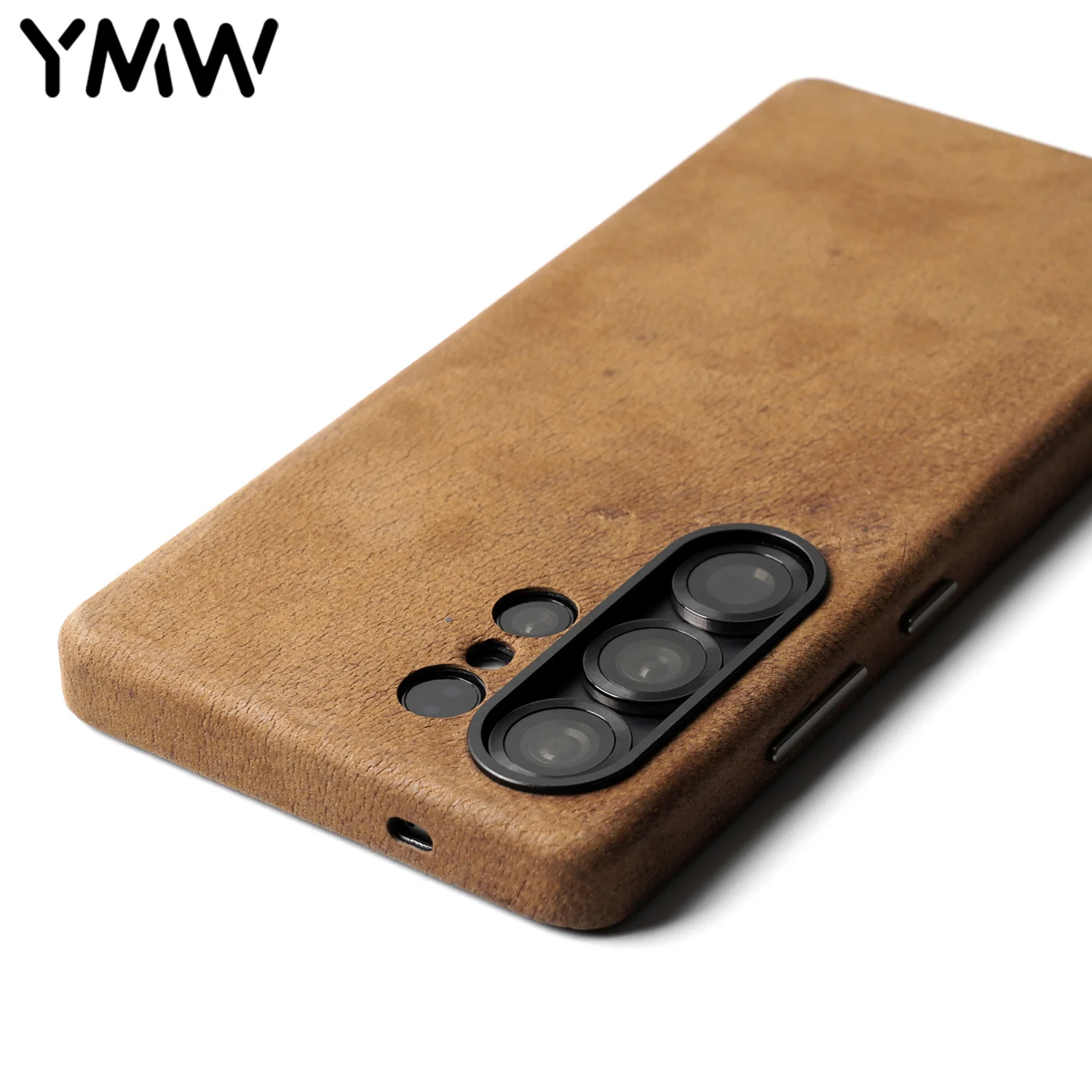 

YMW Retro Genuine Leather Case for Samsung Galaxy S26 S25 Ultra Luxury Business Sheepskin Phone Cases