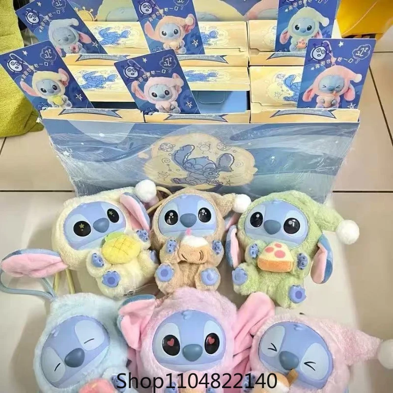 Doll Pendant Disney Pajamas Stitch Cute Key Ring Cartoon Plushies Bag Keychain Gifts Kids Toys