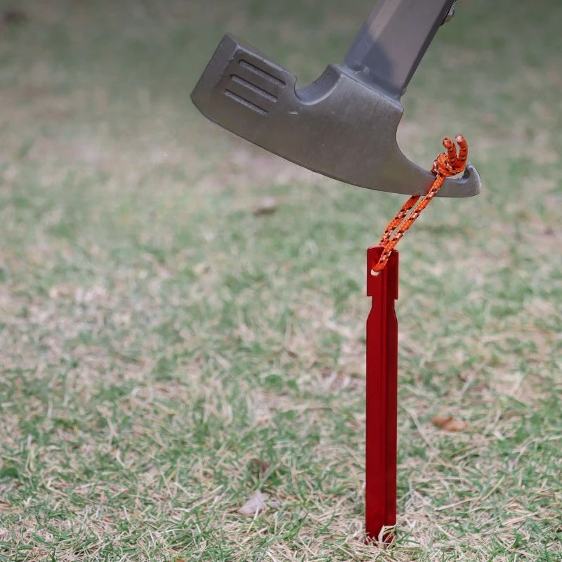 المظلة أوتاد خيمة سبائك الألومنيوم في الهواء الطلق حديقة حصص الأرض مسمار مع الحبل للتخييم الظهر خيمة للتنزه الملحقات